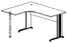 Стол криволинейный на металлических опорах