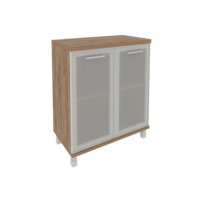 Шкаф низкий широкий (2 низкие двери стекло в раме)