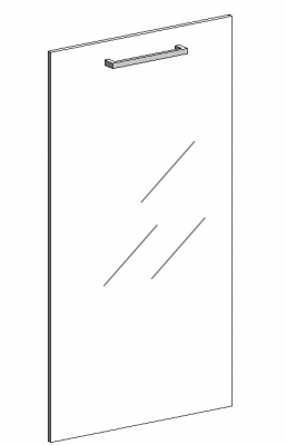 Дверь низкая левая стекло матовое