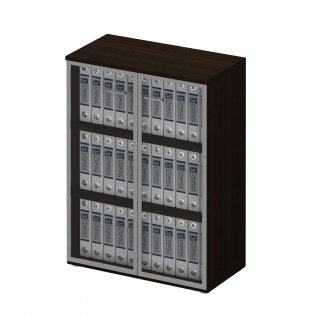 Шкаф для документов средний со стеклянными тонированными дверьми в рамке