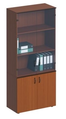 Шкаф для документов со стеклянными дверьми высокий