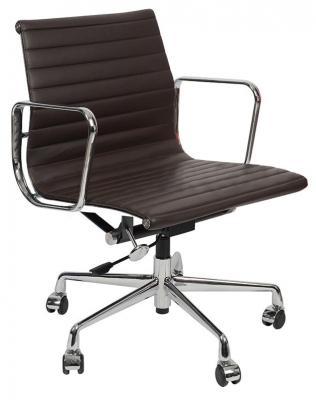 Кресло Eames Style Ribbed Office Chair EA 117 (кофейная кожа)