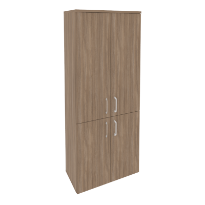 Шкаф высокий, широкий (2 низких фасада ЛДСП + 2 средних фасада ЛДСП)