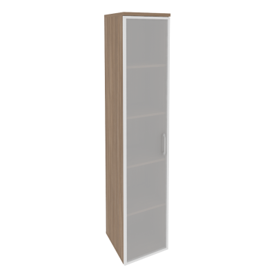 Шкаф высокий узкий (L/R) (1 высокий фасад стекло в раме)