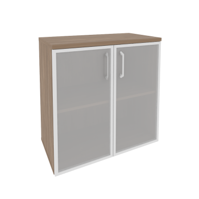 Шкаф низкий широкий (2 низких фасада стекло в раме)