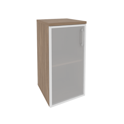 Шкаф низкий узкий (L/R) (1 низкий фасад стекло в раме)