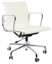 Кресло Eames Style Ribbed Office Chair EA 117 (белая кожа)