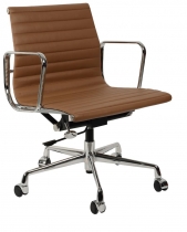 Кресло Eames Style Ribbed Office Chair EA 117 (коричневая кожа)
