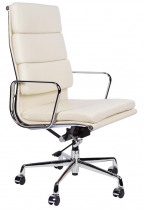 Кресло Eames Style HB Soft Pad Executive Chair EA 219 (кремовая кожа)