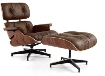 Кресло Eames Style Lounge Chair & Ottoman Premium (состаренная кожа)