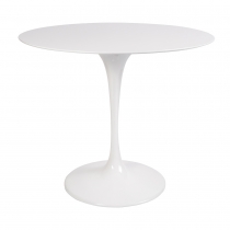 Стол Eero Saarinen Style Tulip Table MDF белый D90 глянцевый